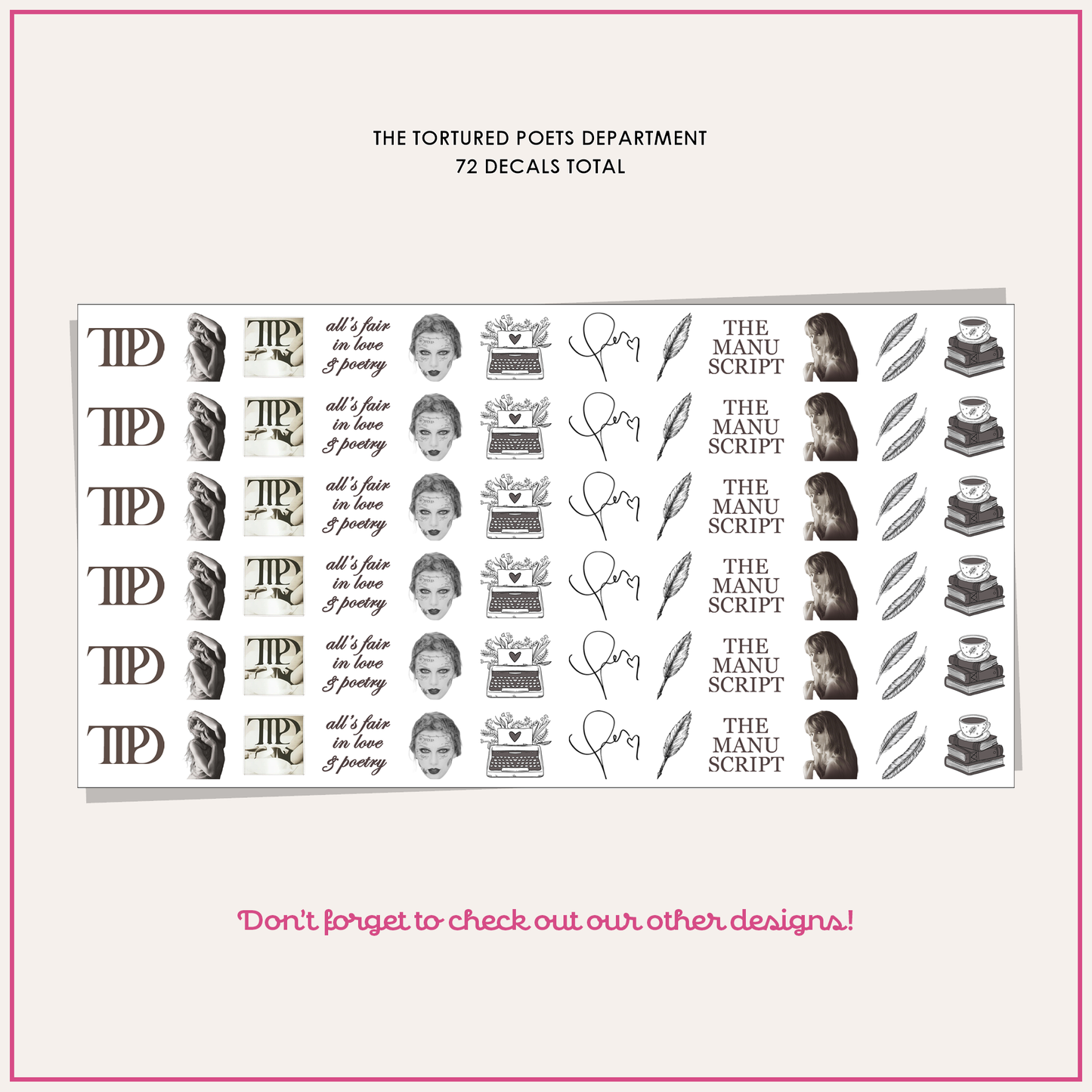 Taylor Swift Nail Decals - TTPD