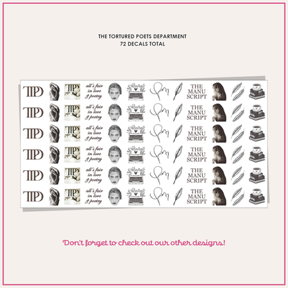 Taylor Swift Nail Decals - TTPD